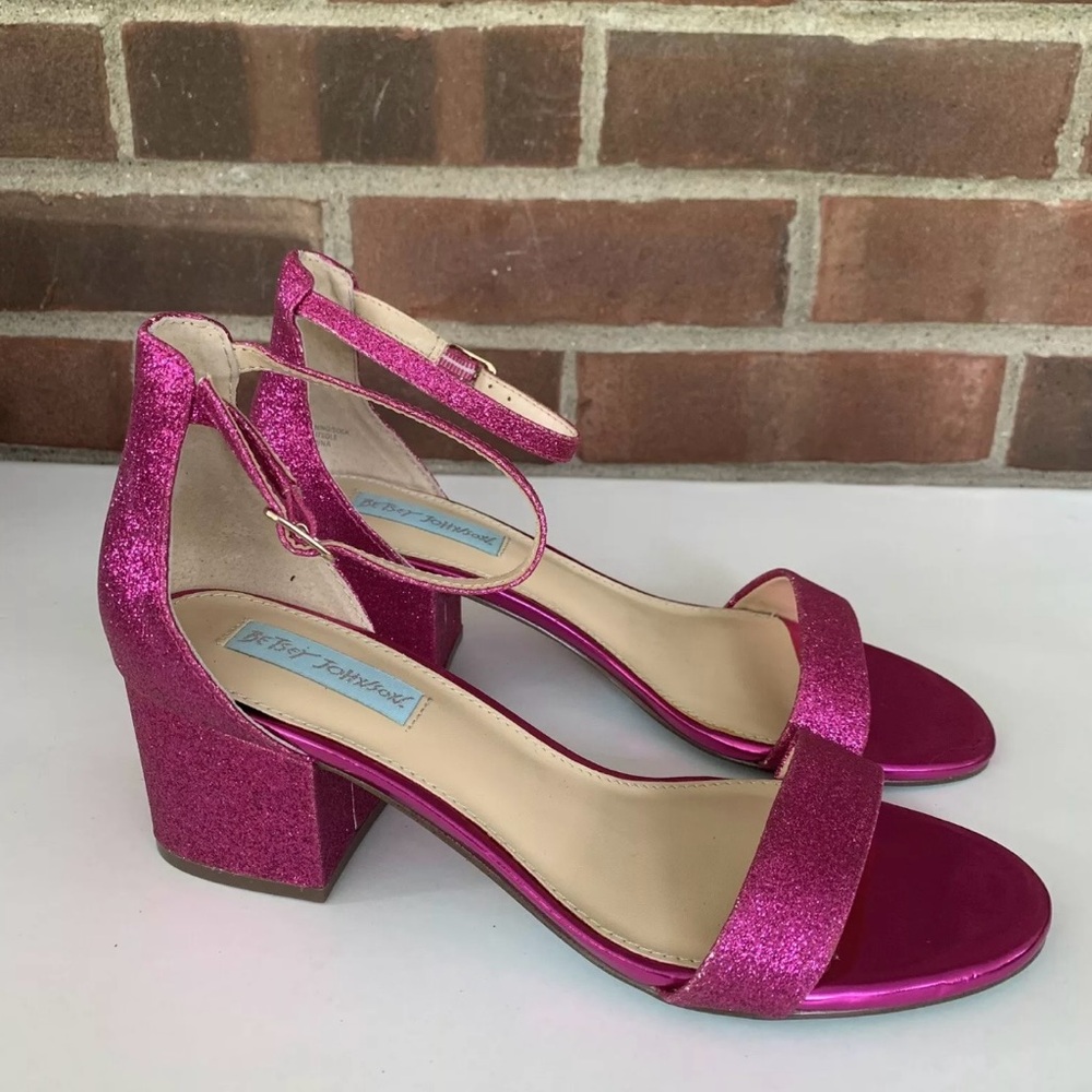 Betsey Johnson Pink Glitter Sandals